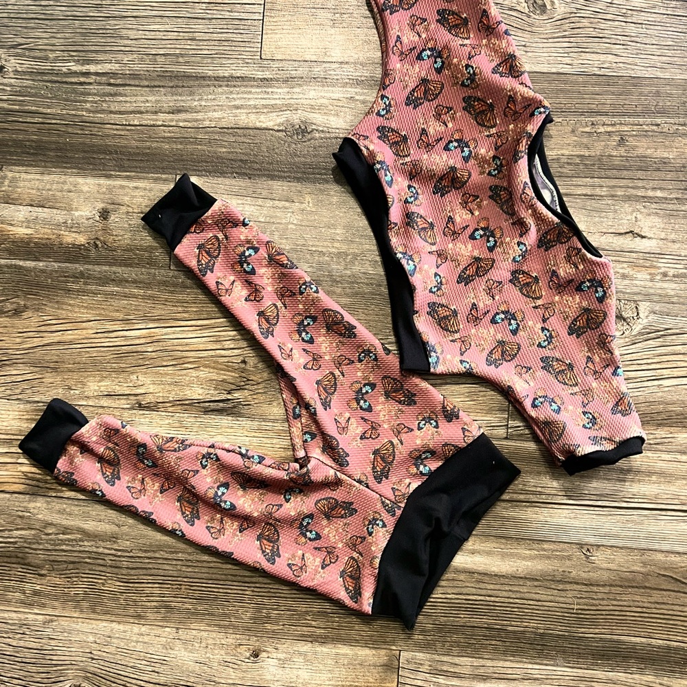 Handmade crop top with leggings lounge set